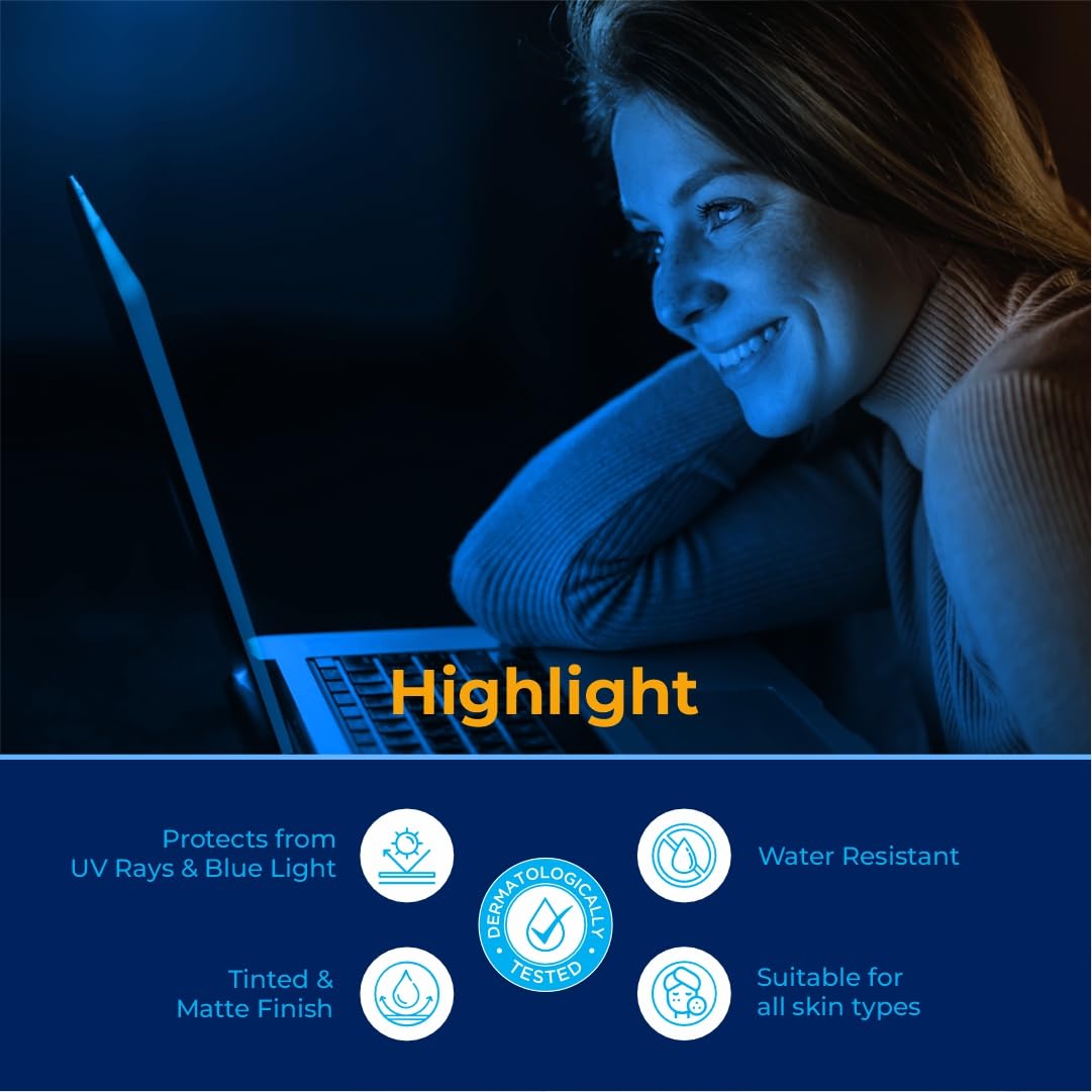 UV Doux Blue Light Tinted Sunscreen Gel SPF 50 PA+++ 50g - Image 2