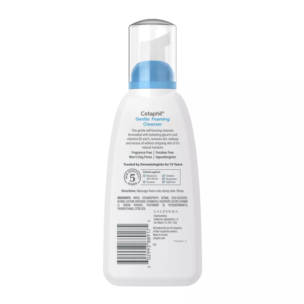 Cetaphil Gentle Foaming Facial Cleanser with Glycerin - 8 fl oz (237ml) - Image 2
