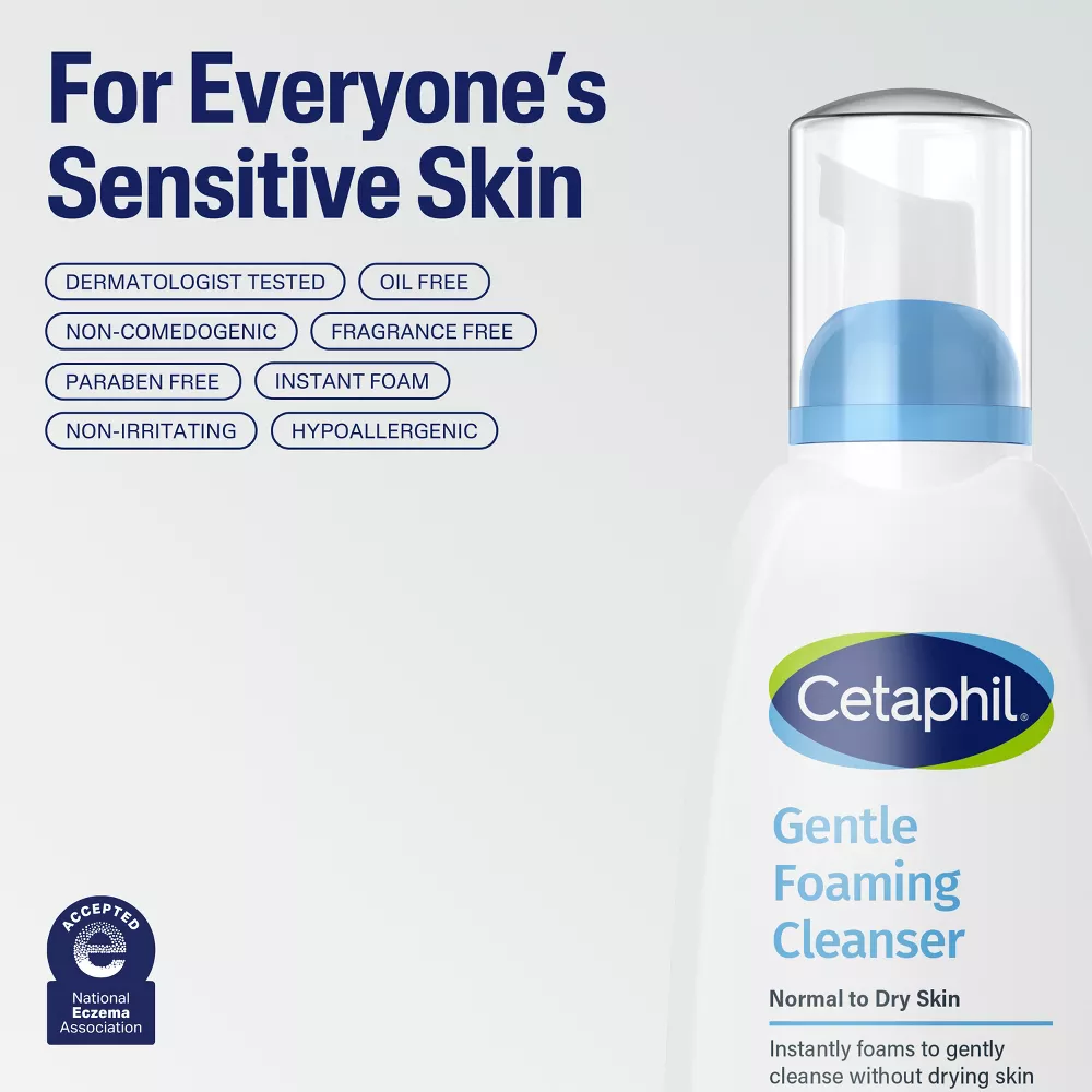 Cetaphil Gentle Foaming Facial Cleanser with Glycerin - 8 fl oz (237ml) - Image 6