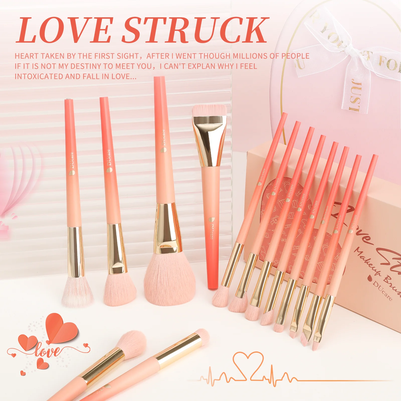 DUCARE Love Struck 14Pcs Face & Eye Brush Set - Image 2
