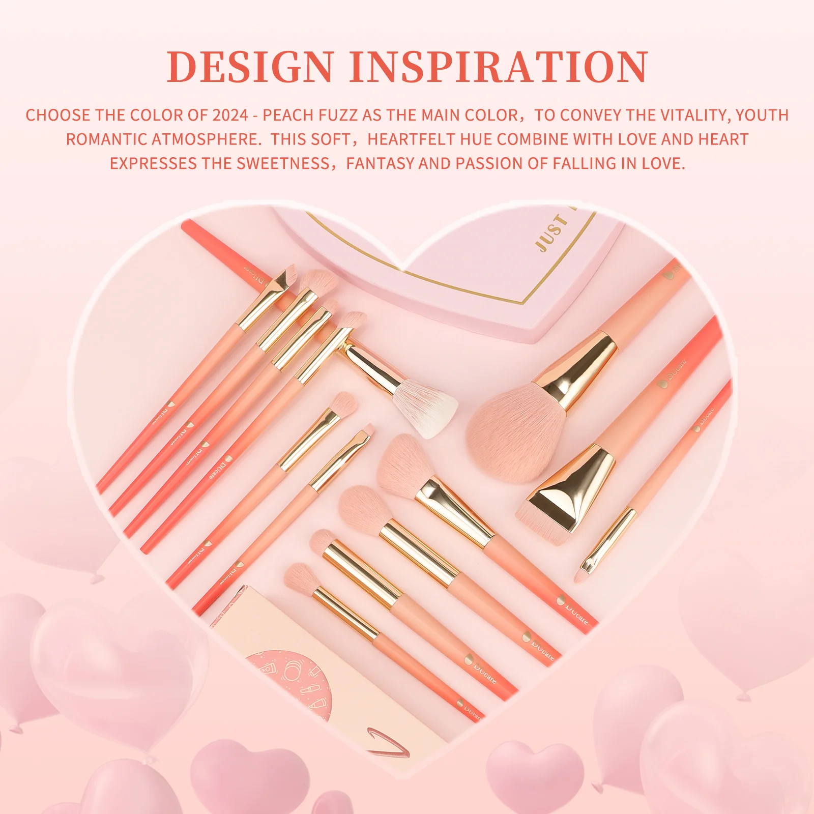 DUCARE Love Struck 14Pcs Face & Eye Brush Set - Image 3