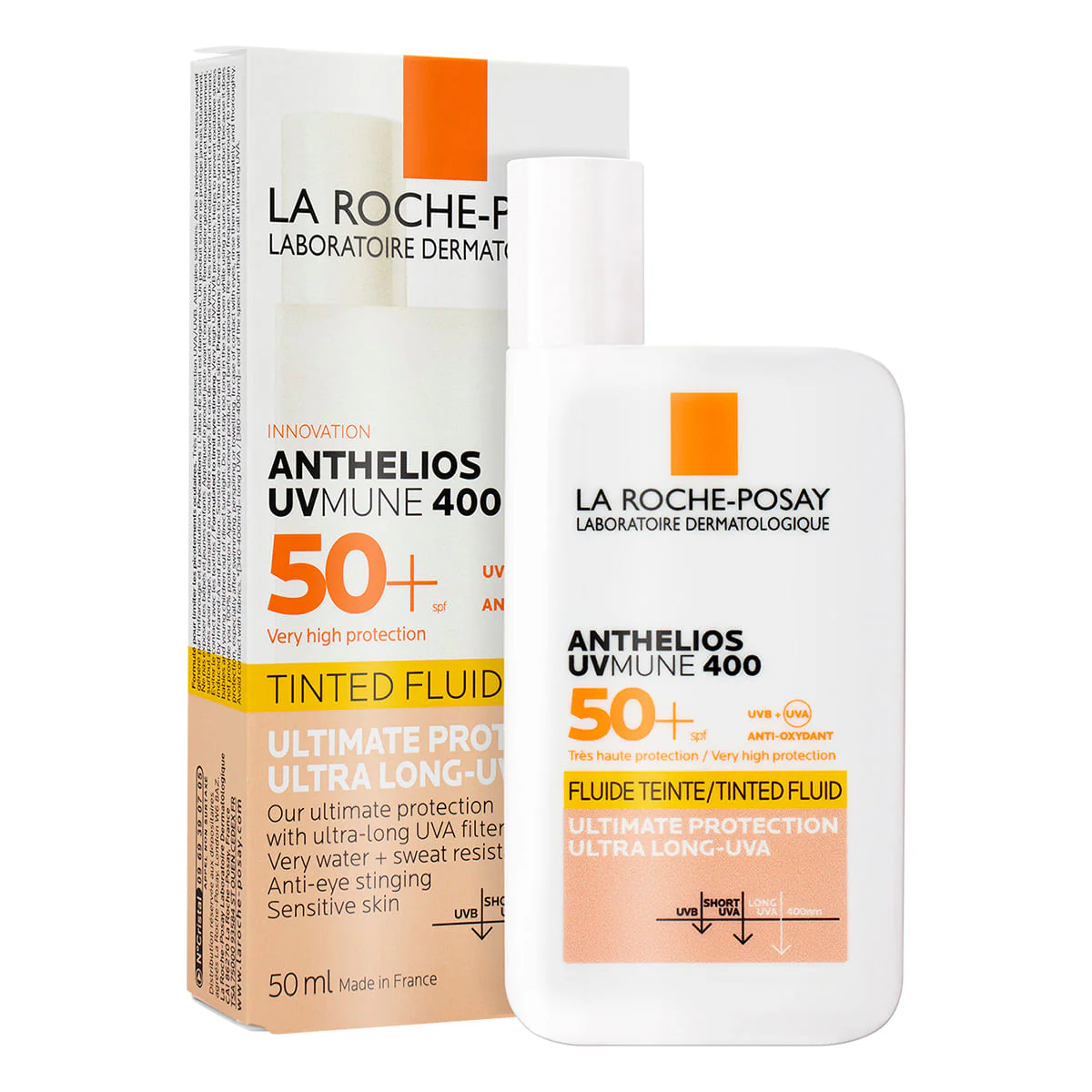 La Roche Posay Anthelios UVMUNE 400 Fluido Invisible con Color SPF50+, 50 ml