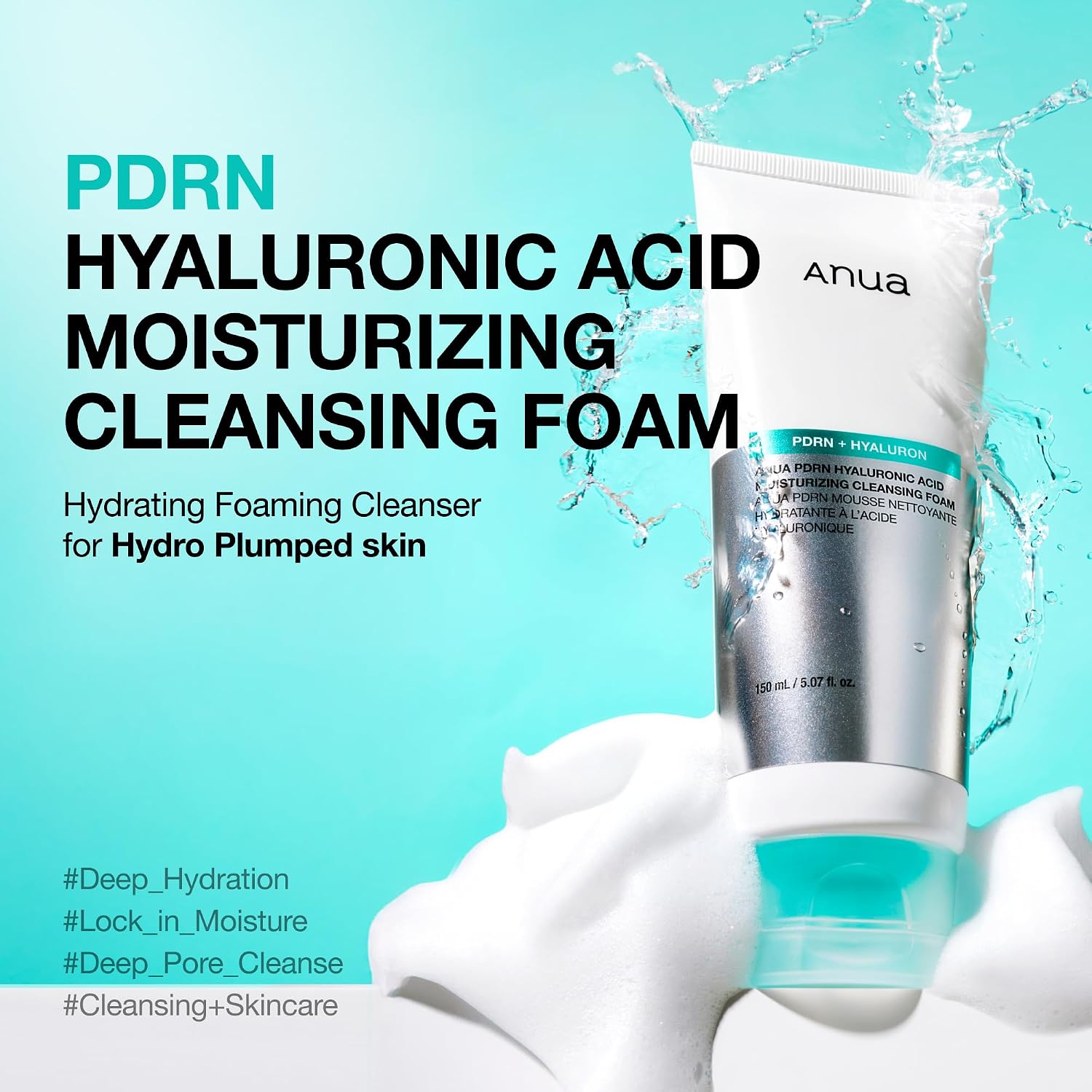 Anua PDRN Hyaluronic Acid Moisturizing Cleansing Foam, 150 ml - Image 9
