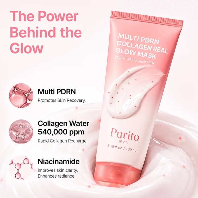 Purito Multi PDRN Collagen Real Glow Mask 100ml - Image 3